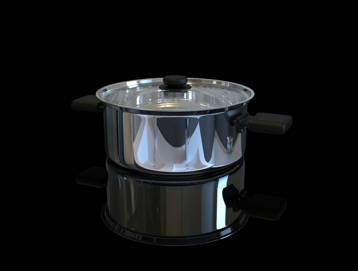 Close-up of a stovetop pressure cooker lid with visible steam escaping from the weighted regulator — shows exact moment of controlled pressure build-up, illustrating how to apply pressure safely